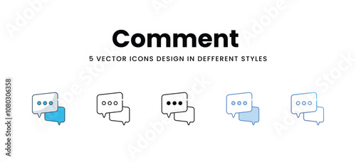 Comment  vector icons different style vector stock illustration