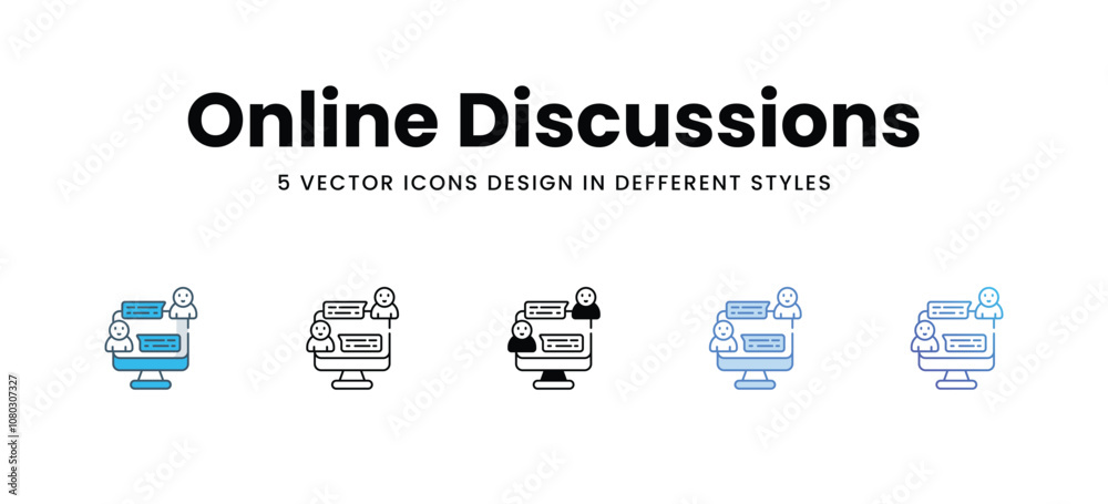 Online Discussions vector icons different style vector stock illustration Online Discussions vector icons different style vector stock illustration