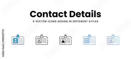 Contact Details vector icons different style vector stock illustration