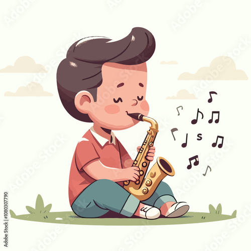 Playing the saxophone