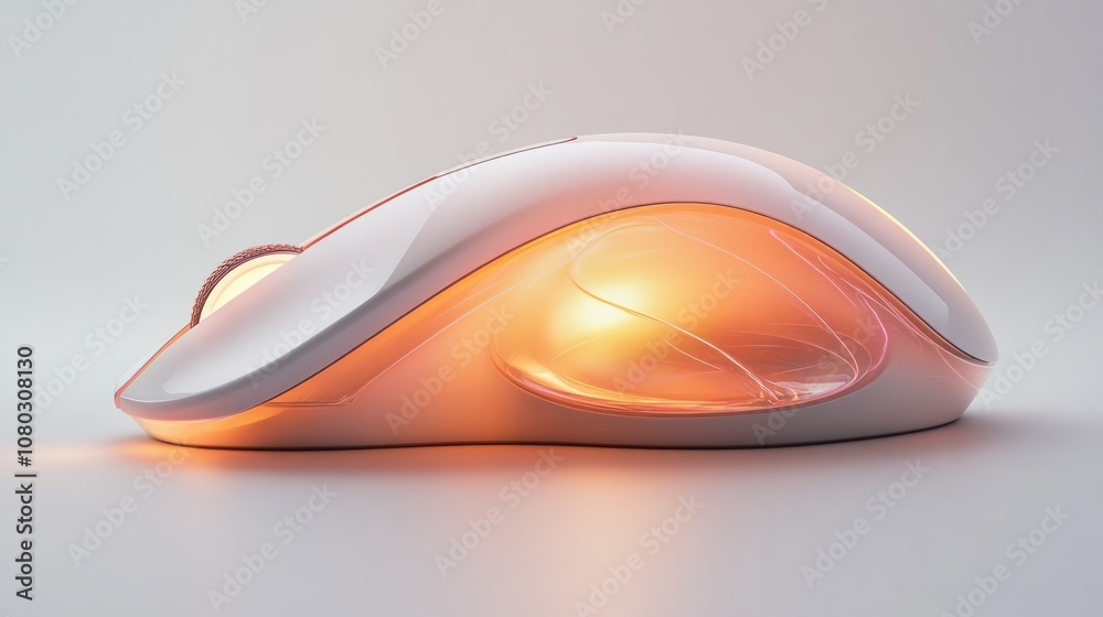 an imaginative quantum mouse concept, featuring an ergonomic shape with integrated touch-sensitive controls. an imaginative quantum mouse concept, featuring an ergonomic shape with integrated touch-sensitive controls.