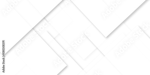 Modern white and gray technology concept diamond triangle geometric line background. Creative design with white boxes and 3d white rectangle business card. soft shadows as pattern, top view. squares.