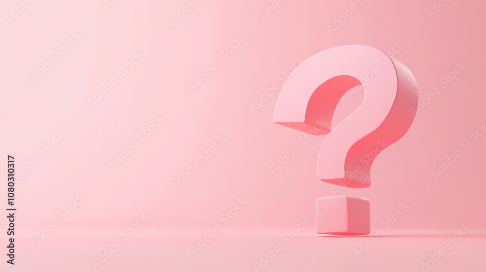 A pink question mark on a pink background. A pink question mark on a pink background.