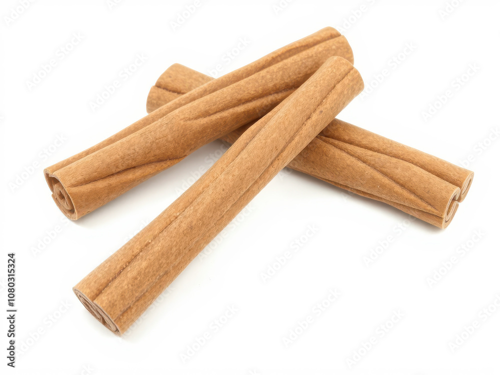 Cinnamon sticks arranged in natural setting, showcasing their rich brown color and unique texture. Perfect for culinary uses and aromatic experiences Cinnamon sticks arranged in natural setting, showcasing their rich brown color and unique texture. Perfect for culinary uses and aromatic experiences