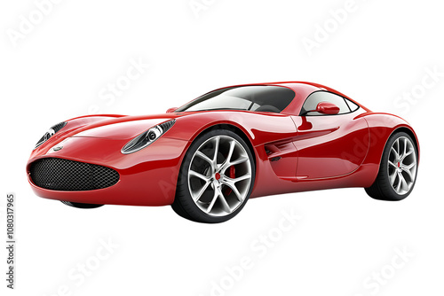 Dynamic 3D Sports Car for Speed and Performance isolated on transparent. PNG. photo