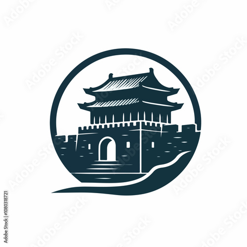 great wall chinese logo illustration