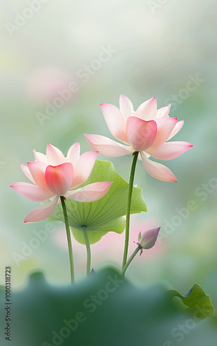 Fresh lotus theme art background
