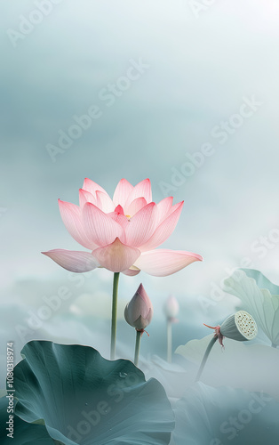 Fresh lotus theme art background
