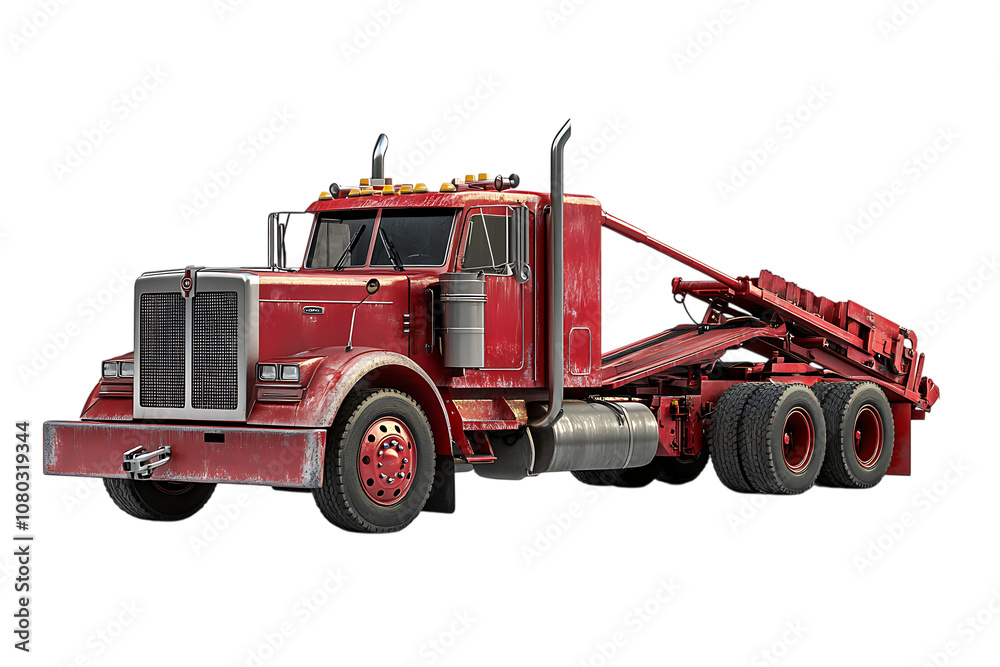 Reliable 3D Tow Truck for Vehicle Recovery isolated on transparent. PNG. Reliable 3D Tow Truck for Vehicle Recovery isolated on transparent. PNG.