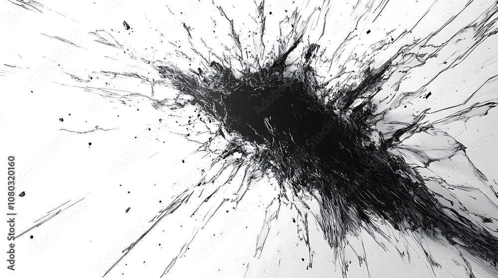 Abstract black ink splatter on white background. Abstract black ink splatter on white background.