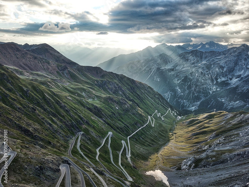 Stelvio Pass (Passo Del Stelvio) in the Italian Alps photo