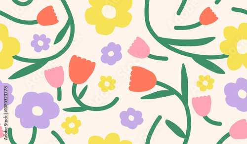 PrintFloral seamless pattern design vector photo