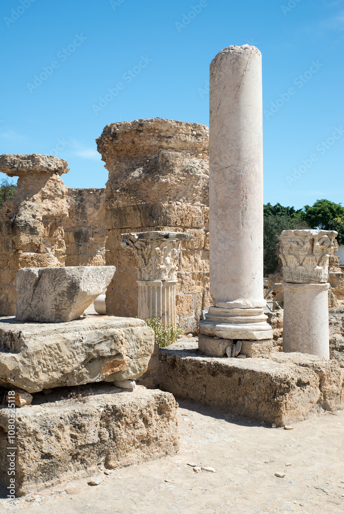 Thermes of Antoninus Pius at Carthage. Ruins of Antoninus Pius thermal Baths at Carthage, Tunisia - UNESCO World Heritage Site. Thermes of Antoninus Pius at Carthage. Ruins of Antoninus Pius thermal Baths at Carthage, Tunisia - UNESCO World Heritage Site.