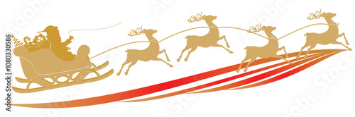 sleigh santa cluas silhouette illustration background for a christmas