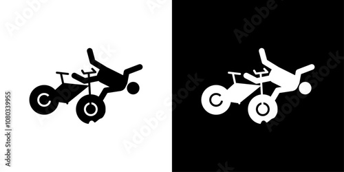 becycle accident icon Outline sign symbol set