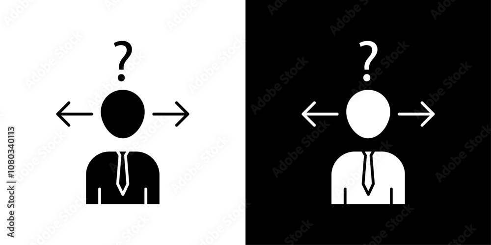 Business Decision Confusion Icon Outline sign symbol set