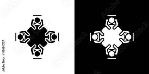 Business meeting icon Outline sign symbol set
