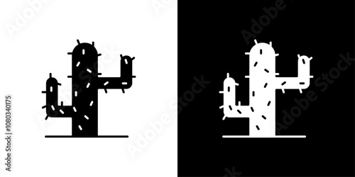 Cactus icon Outline sign symbol set photo