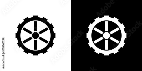 car wheel icon Outline sign symbol set