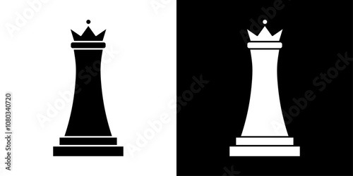 Chess queen icon Outline sign symbol set