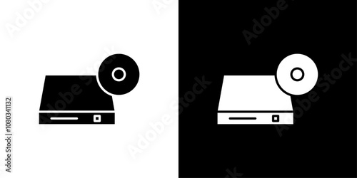 Dvd CDROM disc icon Outline sign symbol set