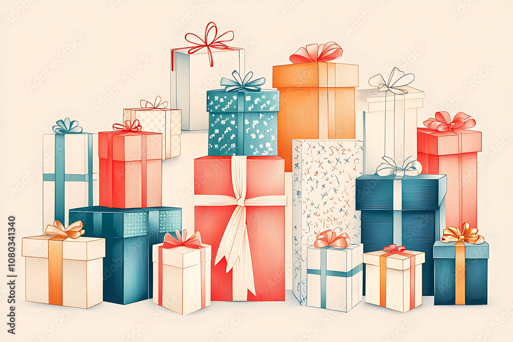 Obraz premium gift boxes with ribbon