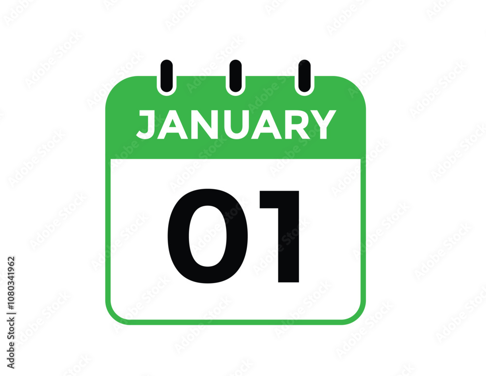 January 1 Calendar Day or Calender Date for Deadlines or Appointment. calendar date icon on white background January 1 Calendar Day or Calender Date for Deadlines or Appointment. calendar date icon on white background