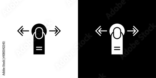 Horizontal swipe Flick Icon Outline sign symbol set