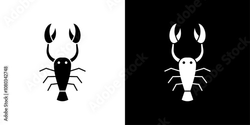 lobster icon Outline sign symbol set