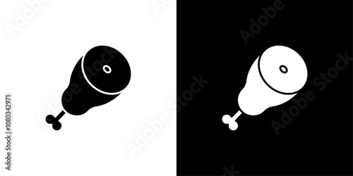 meat icon Outline sign symbol set