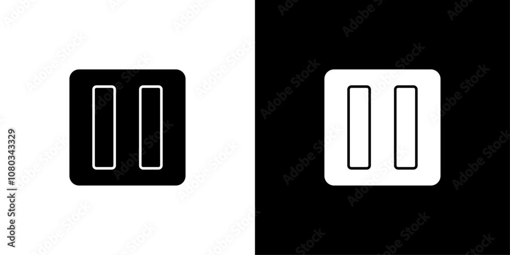 pause icon Outline sign symbol set pause icon Outline sign symbol set