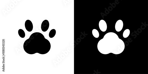 Paw Print icon Outline sign symbol set