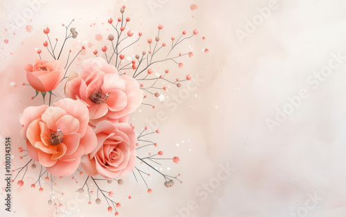 Vintage floral texture art background
