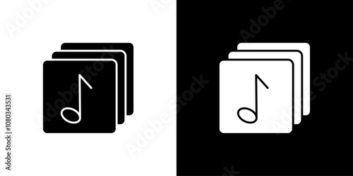 playlist icon Outline sign symbol set