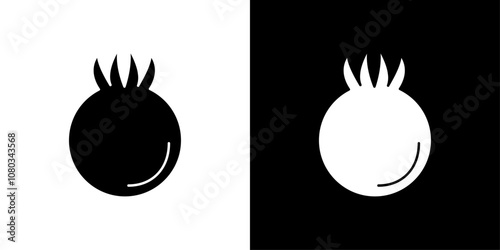 pomegranate icon Outline sign symbol set