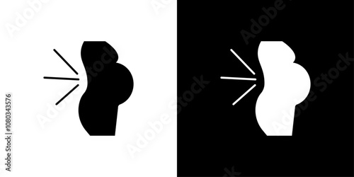 Pregnant woman backache icon Outline sign symbol set
