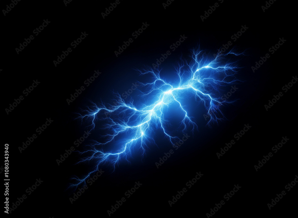 A bright blue lightning bolt against a dark background. A bright blue lightning bolt against a dark background.