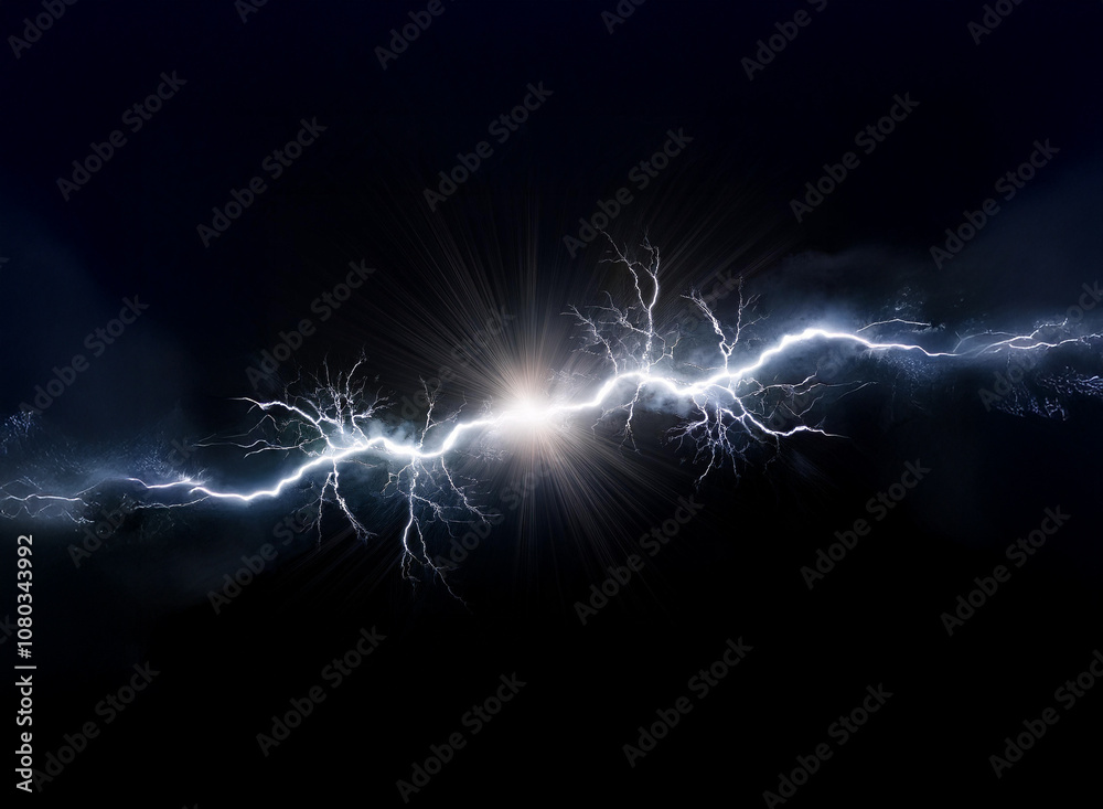 A bright, white, electrical bolt arcs across a dark background. A bright, white, electrical bolt arcs across a dark background.