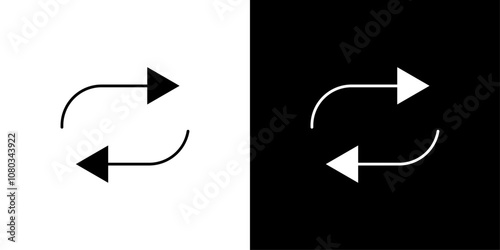 Repeat reload arrow icon Outline sign symbol set