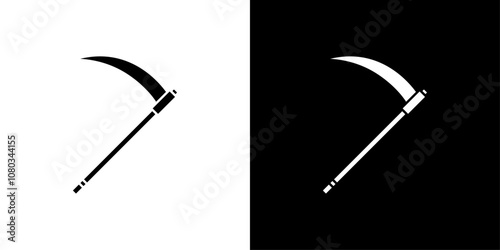 Scythe icon Outline sign symbol set