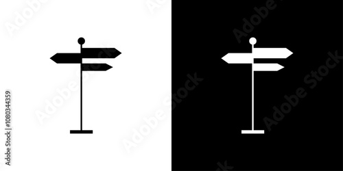 signpost icon Outline sign symbol set