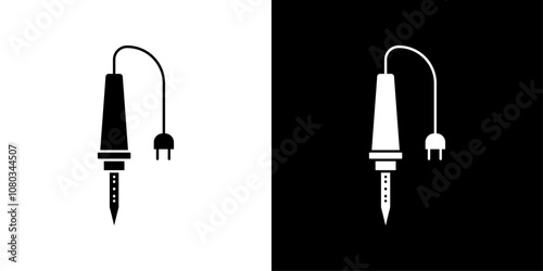 Soldering iron icon Outline sign symbol set