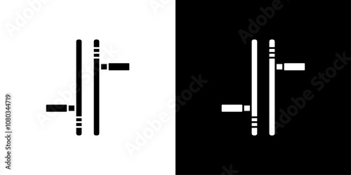 tonfa icon Outline sign symbol set