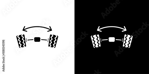 wheel alignment icon Outline sign symbol set
