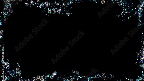 Glittering particles and stars moving around the frame in a seamless loop on a transparent alpha channel for easy drag and drop