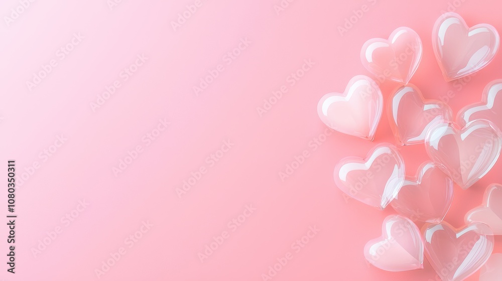 Romantic valentine's day dinner setup intimate location digital background soft pink environment layered translucent hearts concept for anniversary celebrations