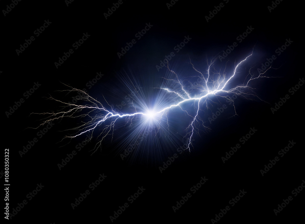 A single bolt of lightning streaks across a dark sky. A single bolt of lightning streaks across a dark sky.