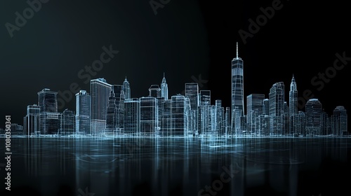 digital technology blue city digital city illustration poster background