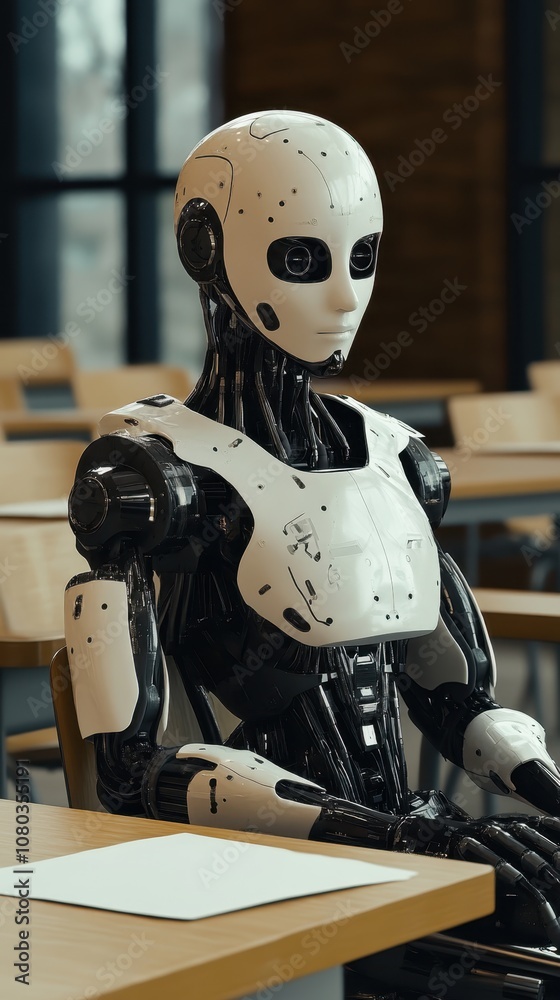 Robot Sitting in Classroom Robot Sitting in Classroom