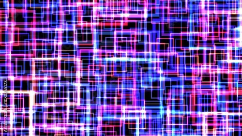 Abstract Colorful Neon Geometric Grid Pattern